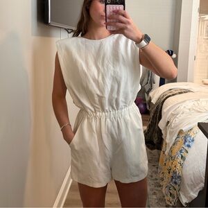 Amanda Uprichard Cream Romper